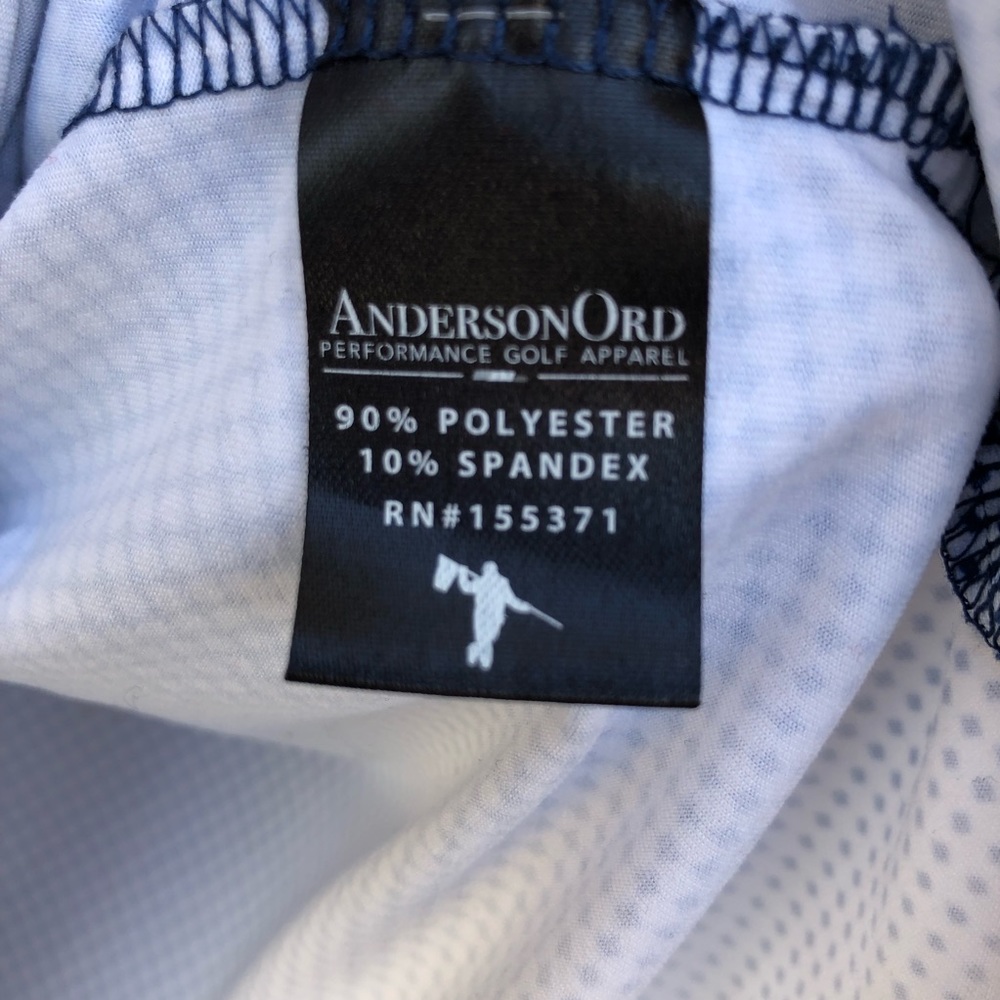 AndersonOrd Navy White Fade Performance Golf Polo M - Picture 11 of 13